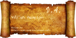 Végh Agapion névjegykártya